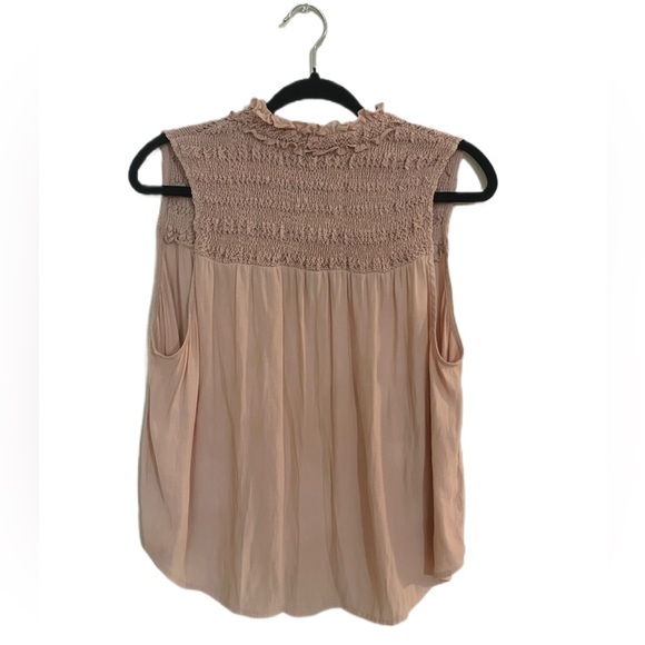 Free People Women's  Ruffle Me Up Smocked Yoke Blouse Top Size S - Picture 3 of 4